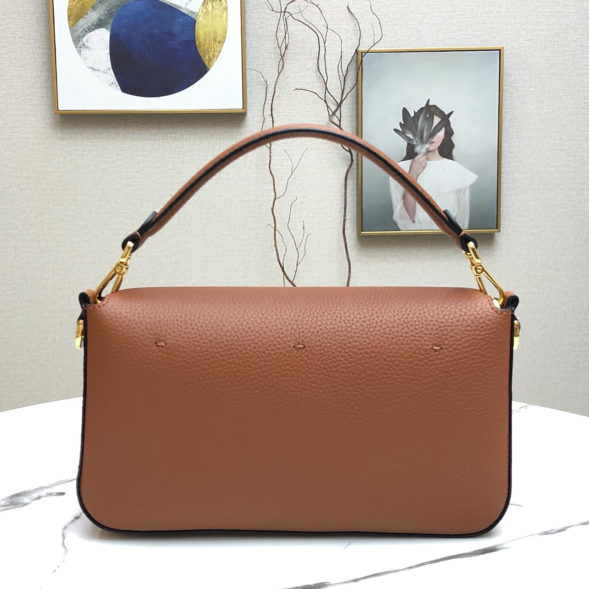F**di medium 1997 baguette leather brown 26 x 14 x 4 cm