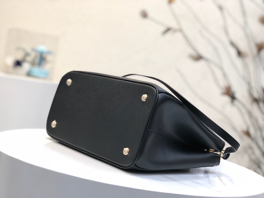 Pra*a large galleria saffiano leather bag black 1ba274 32 × 24 × 14 cm