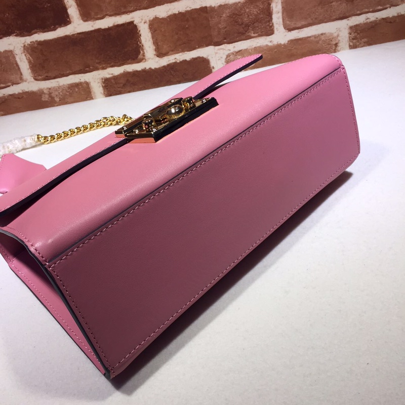 Gvc*1 medium padlock shoulder bag leather pink 409486 30 x 19 x 10 cm