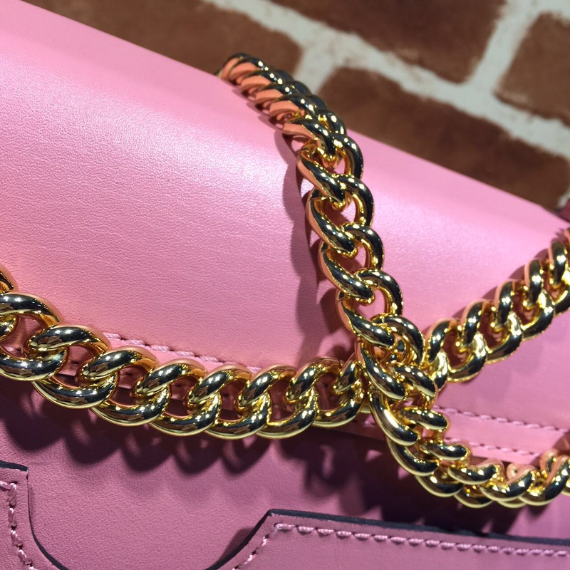 Gvc*1 medium padlock shoulder bag leather pink 409486 30 x 19 x 10 cm