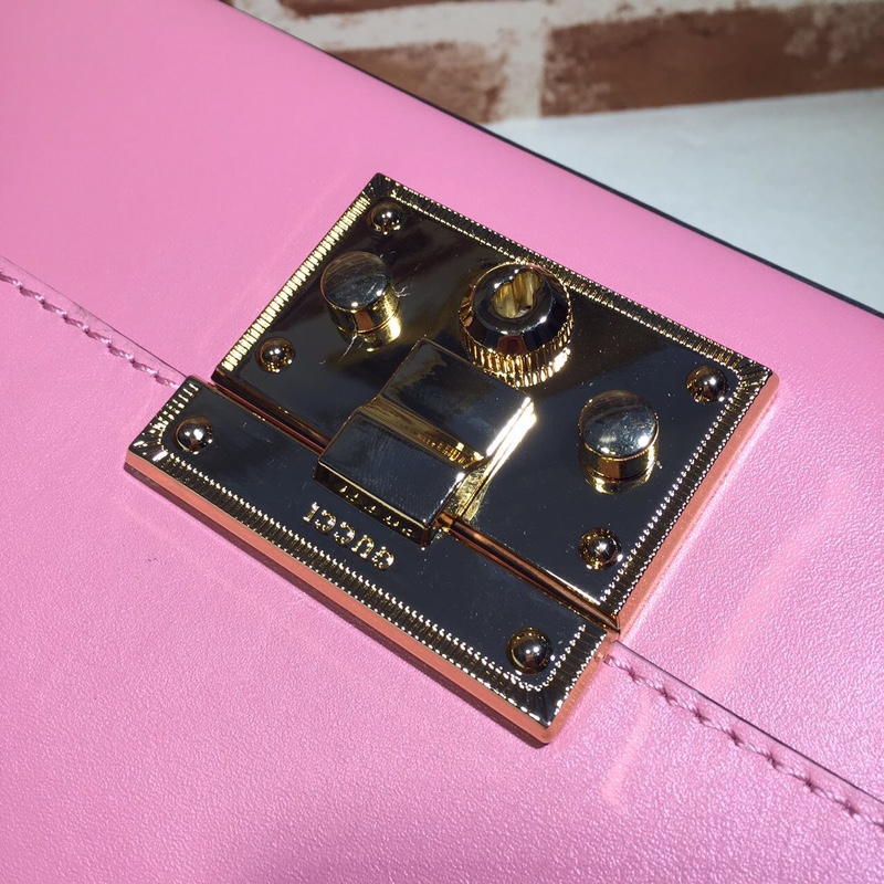 Gvc*1 medium padlock shoulder bag leather pink 409486 30 x 19 x 10 cm