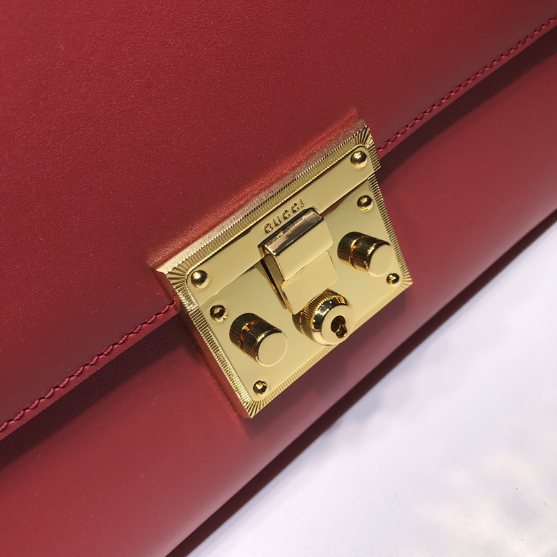 Gvc*1 medium padlock shoulder bag leather red 409486 30 x 19 x 10 cm