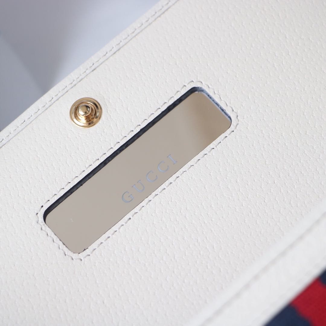 Gvc*1 ophidia gg chain wallet leather white 546592 19 x 10 x 3.5 cm