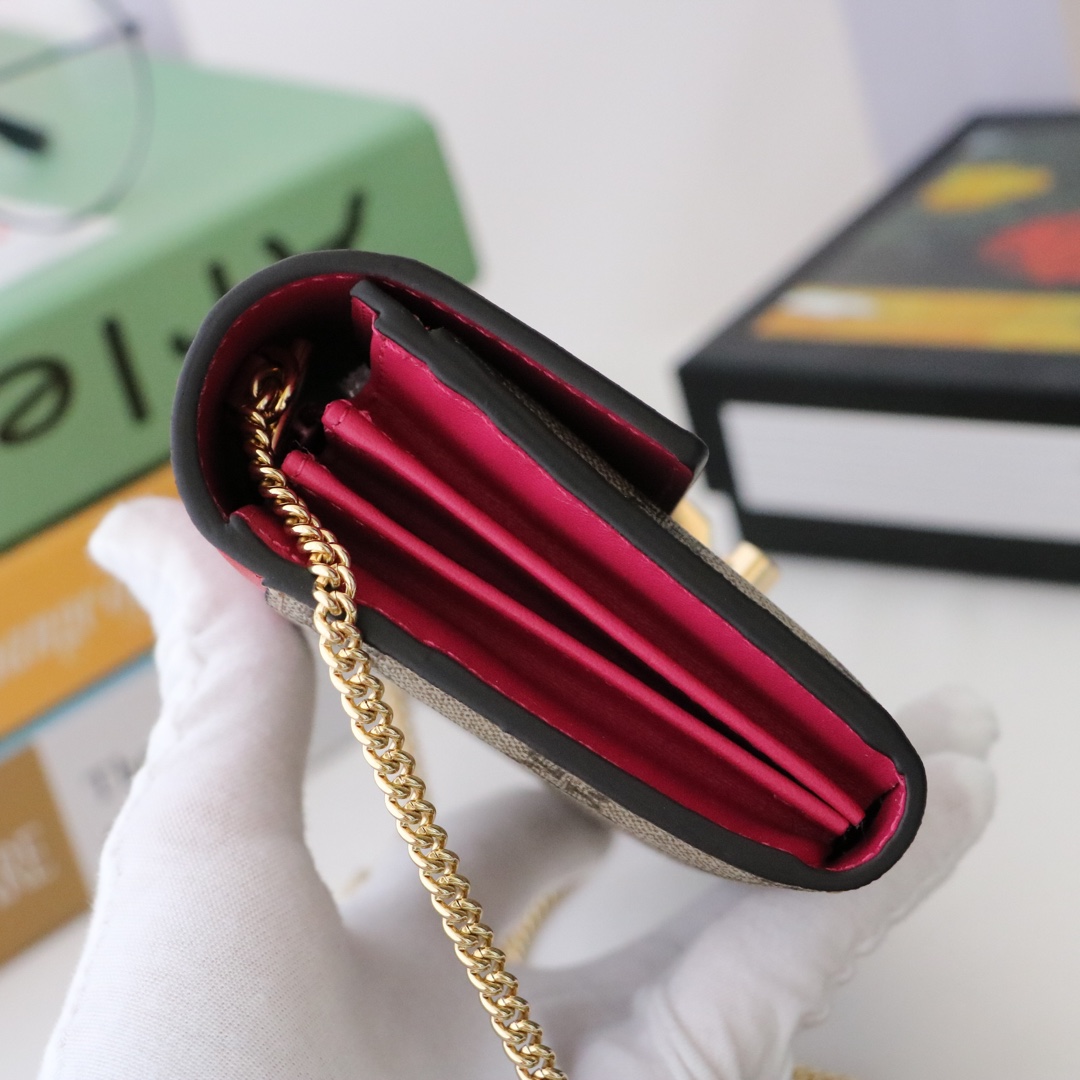 Gvc*1 padlock continental wallet ebony gg svp*me canvas red leather top 453506 19 x 10 x 3.5 cm