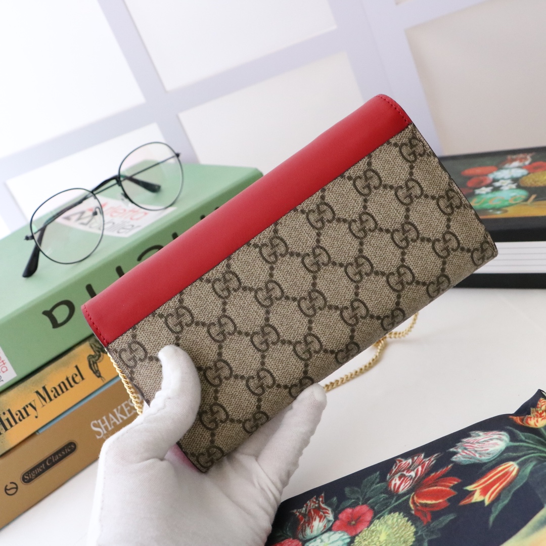 Gvc*1 padlock continental wallet ebony gg svp*me canvas red leather top 453506 19 x 10 x 3.5 cm