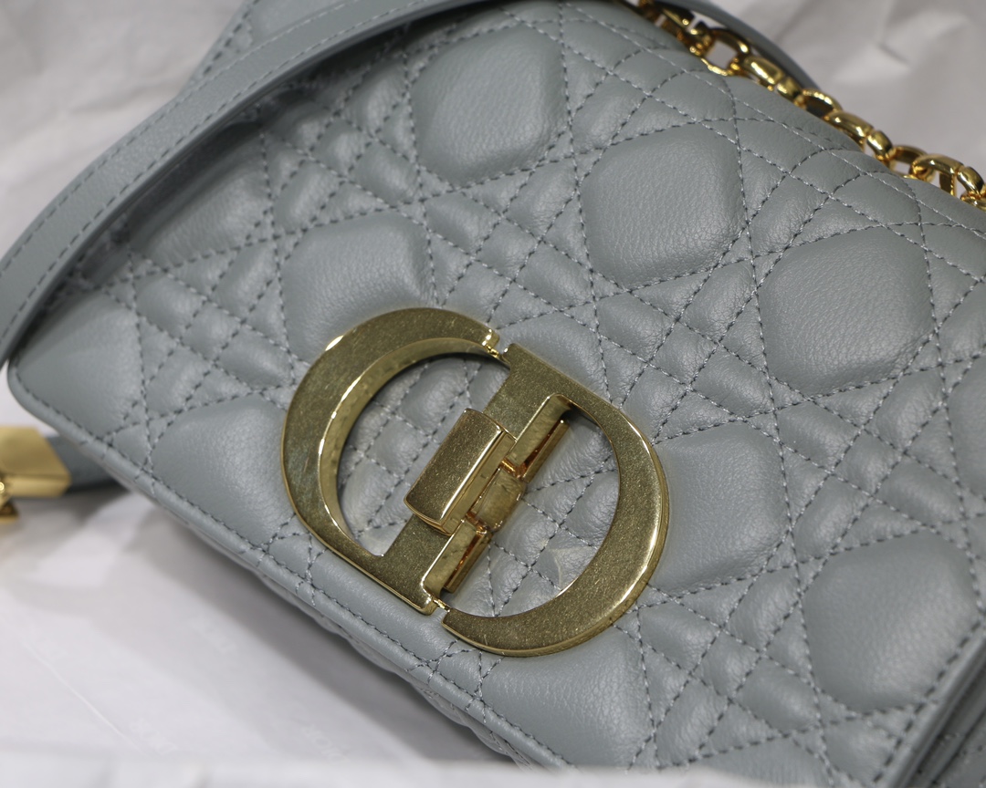 d10r small caro bag S*pple cannage calfskin gray m9241 20 x 12 x 7 cm