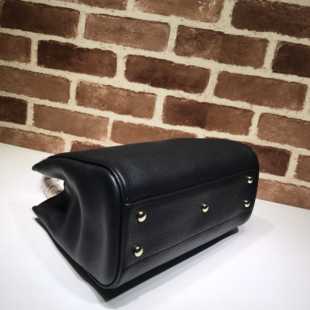 Gvc*1 bamboo shopper leather tote black 336032 28 x 22 x 12 cm