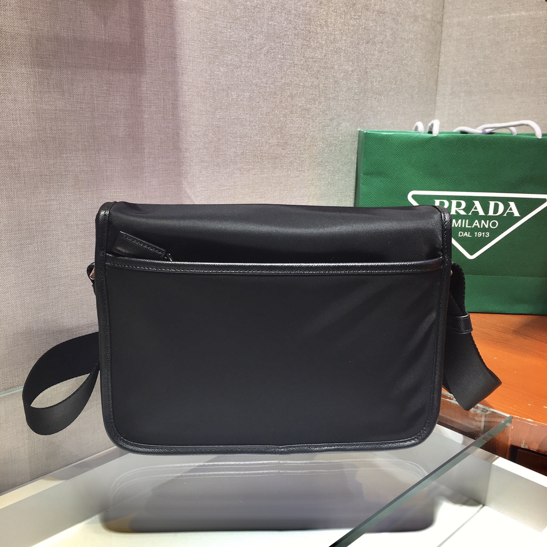 Pra*a nylon shoulder bag black 2vd769 26 x 20 x 10 cm