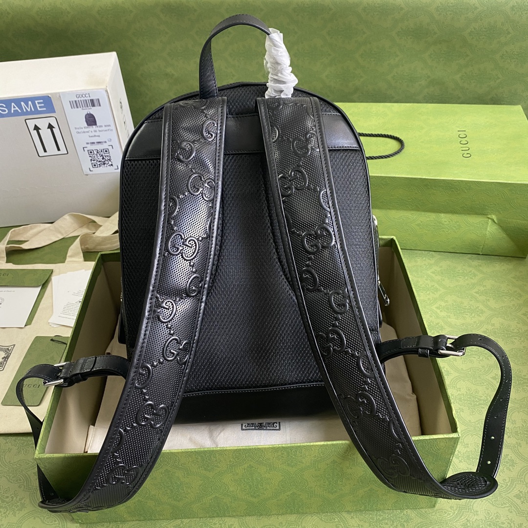 Gvc*1 gg embossed backpack black 658579 27 × 37 × 13 cm