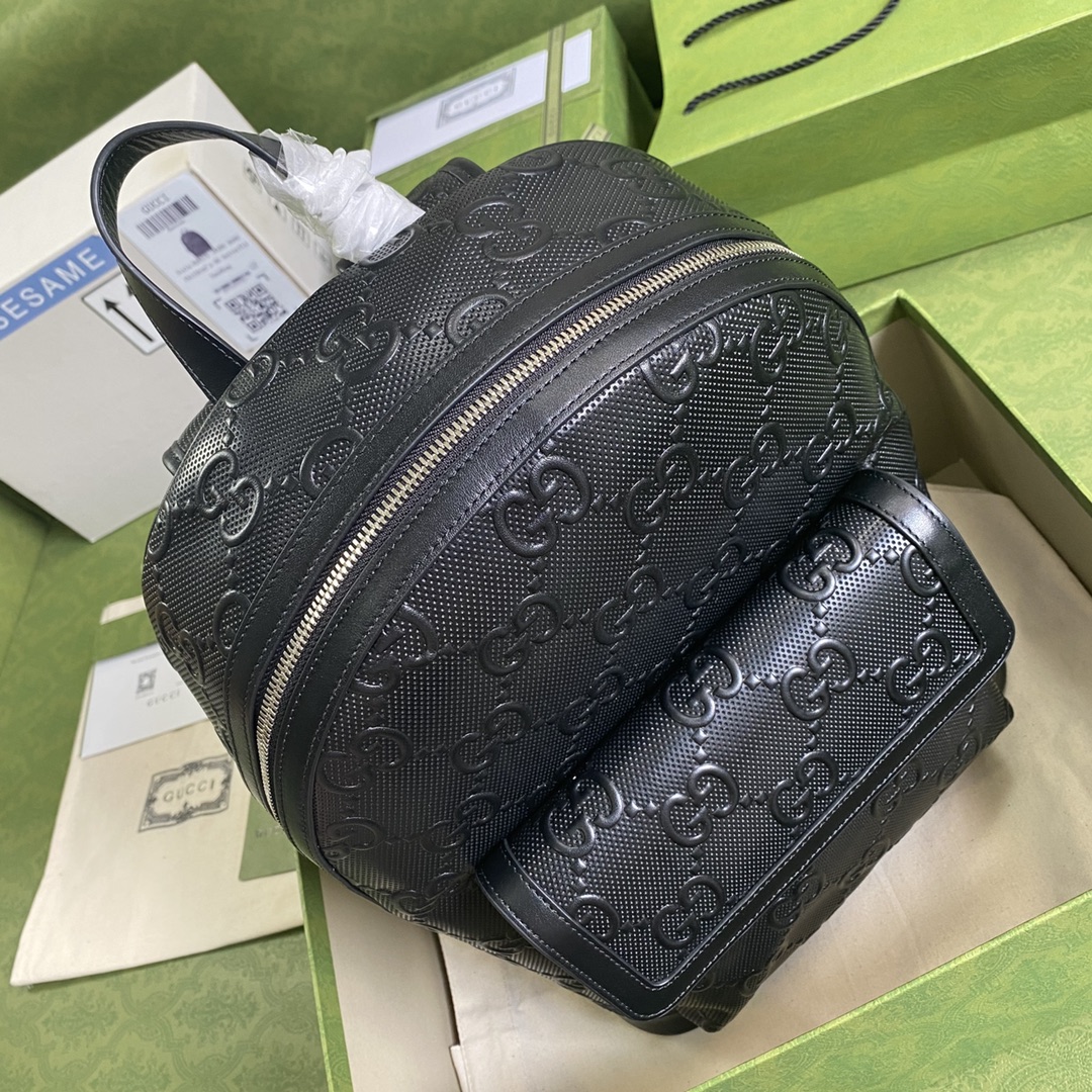 Gvc*1 gg embossed backpack black 658579 27 × 37 × 13 cm