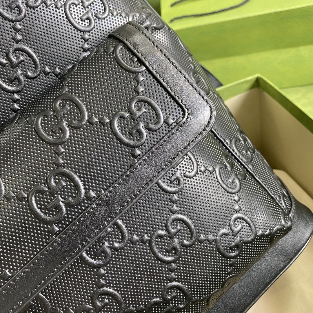 Gvc*1 gg embossed backpack black 658579 27 × 37 × 13 cm
