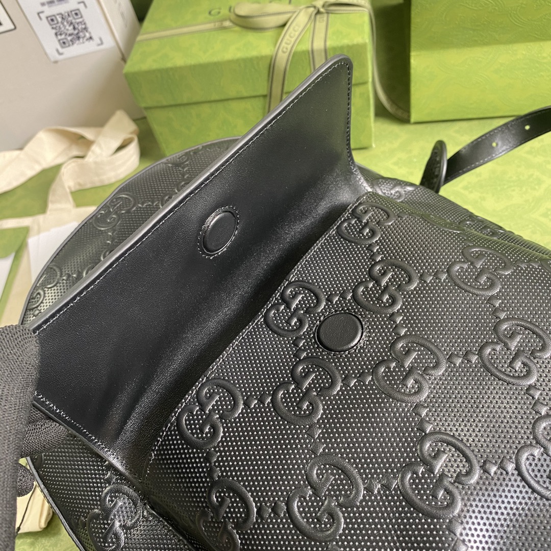 Gvc*1 gg embossed backpack black 658579 27 × 37 × 13 cm