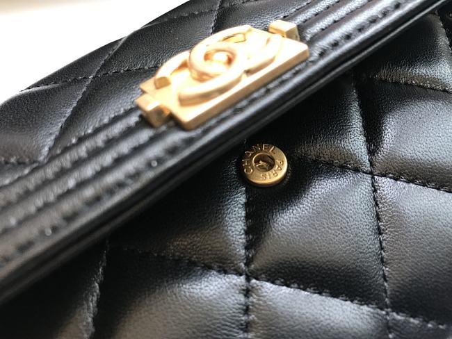 Ch**el long wallet smooth leather black a80286 19 x 10.5 x 3 cm