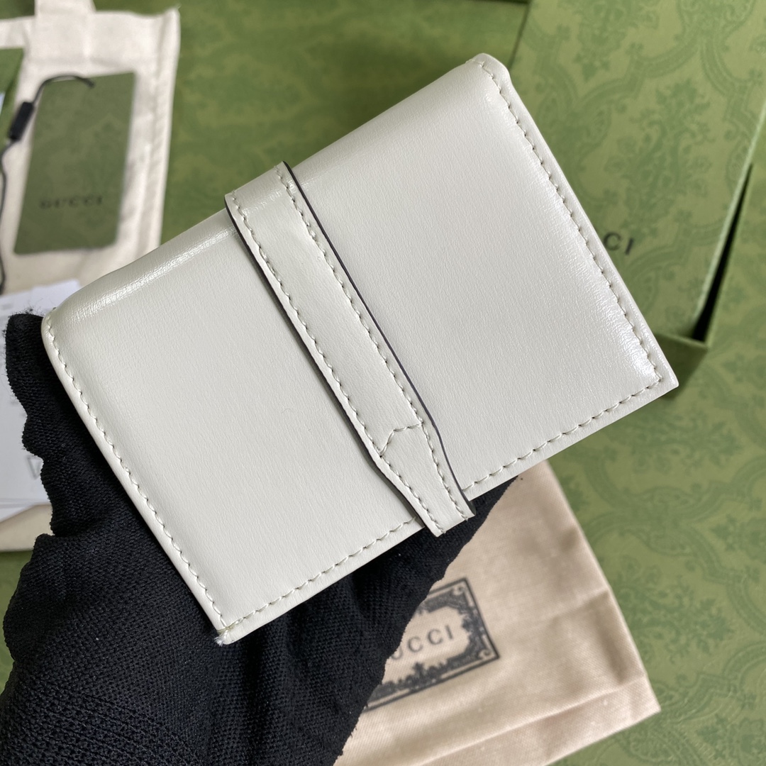 Gvc*1 jackie 1961 card case wallet gg white 645536 11 × 8.5 x 3 cm