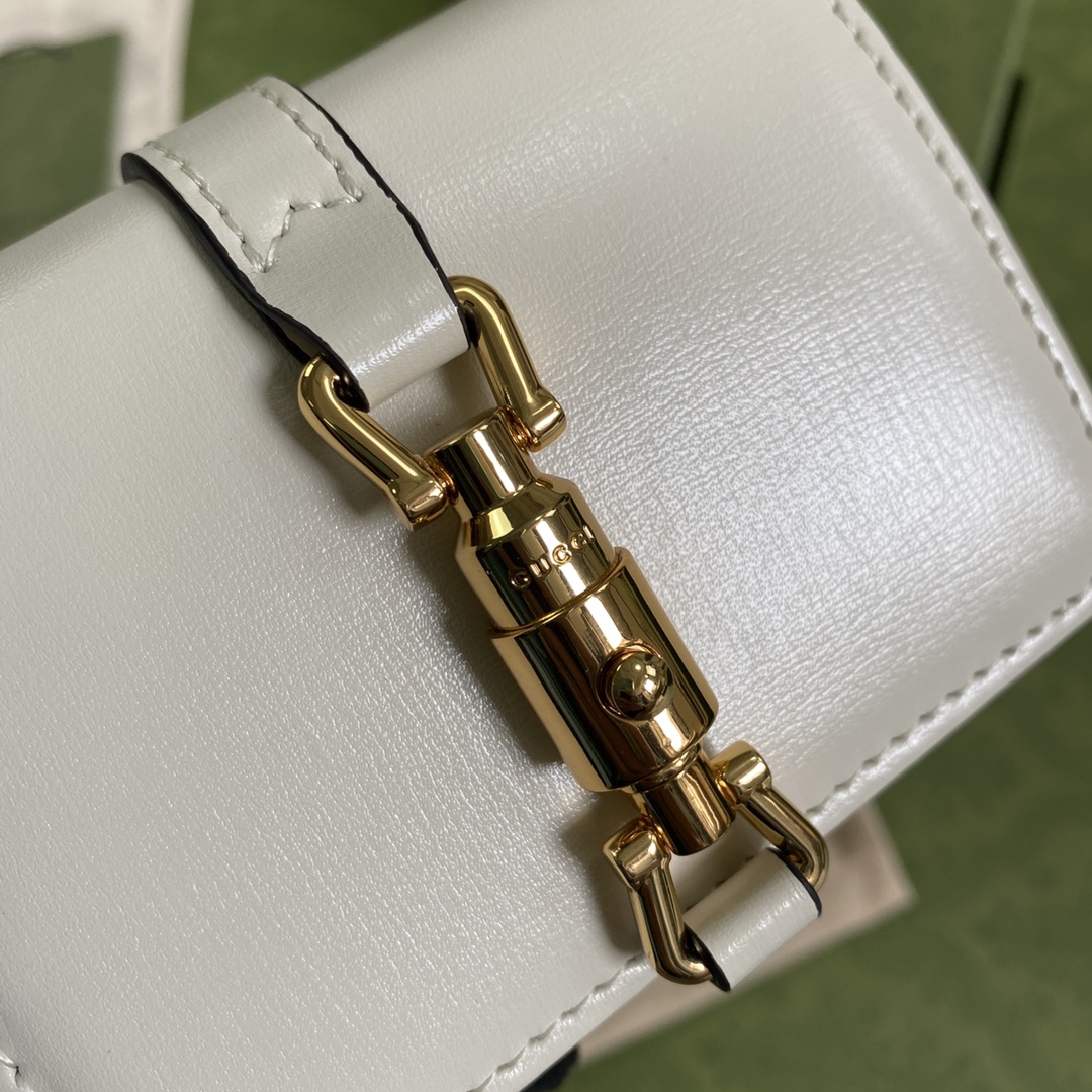 Gvc*1 jackie 1961 card case wallet gg white 645536 11 × 8.5 x 3 cm