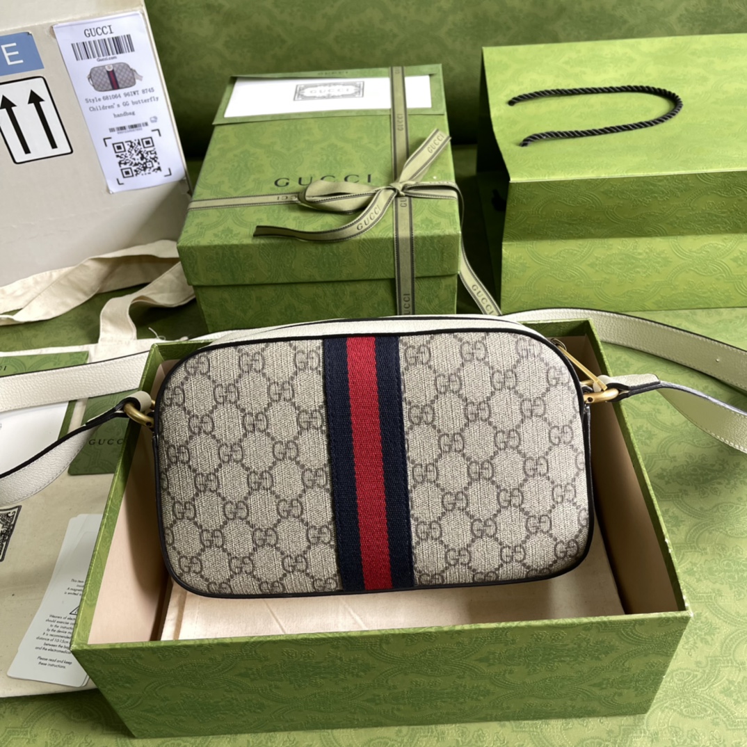 Gvc*1 ophidia camera bag beige/white 681064 21 x 14 x 7 cm