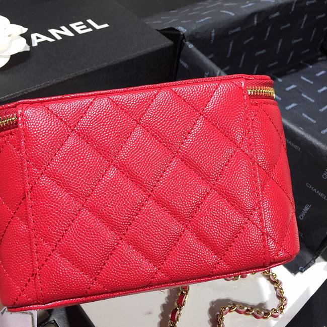Ch**el cosmetic bag red as1341 16 × 8 × 10cm