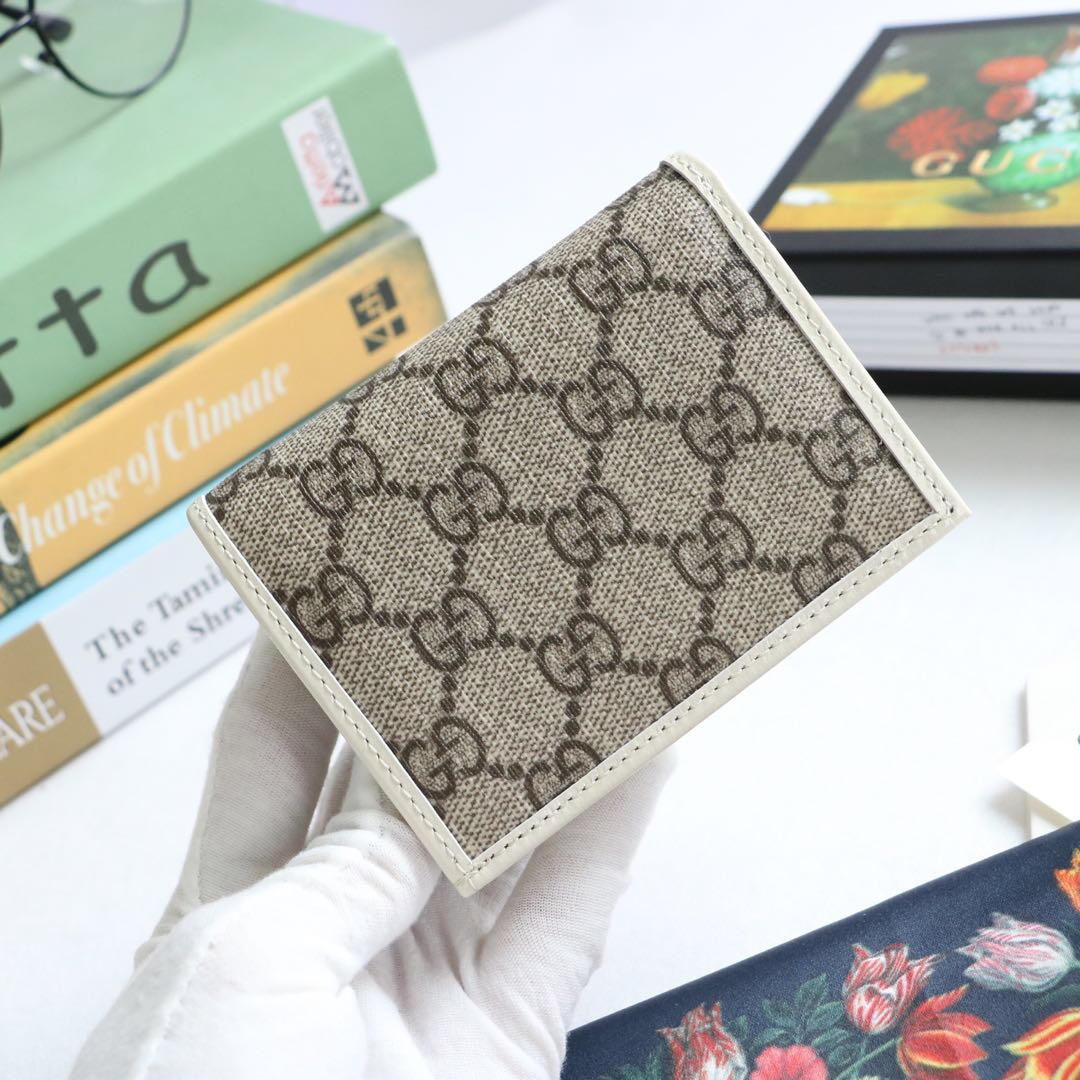 Gvc*1 horsebit 1955 card case wallet canvas white 621887 11 x 8.5 x 3 cm