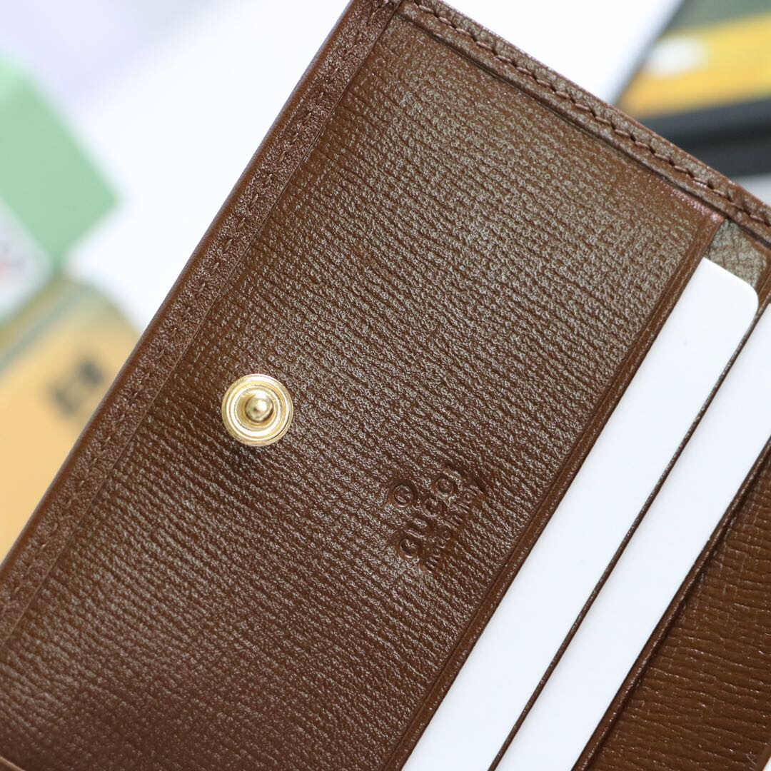 Gvc*1 horsebit 1955 card case wallet canvas brown 621887 11 x 8.5 x 3 cm