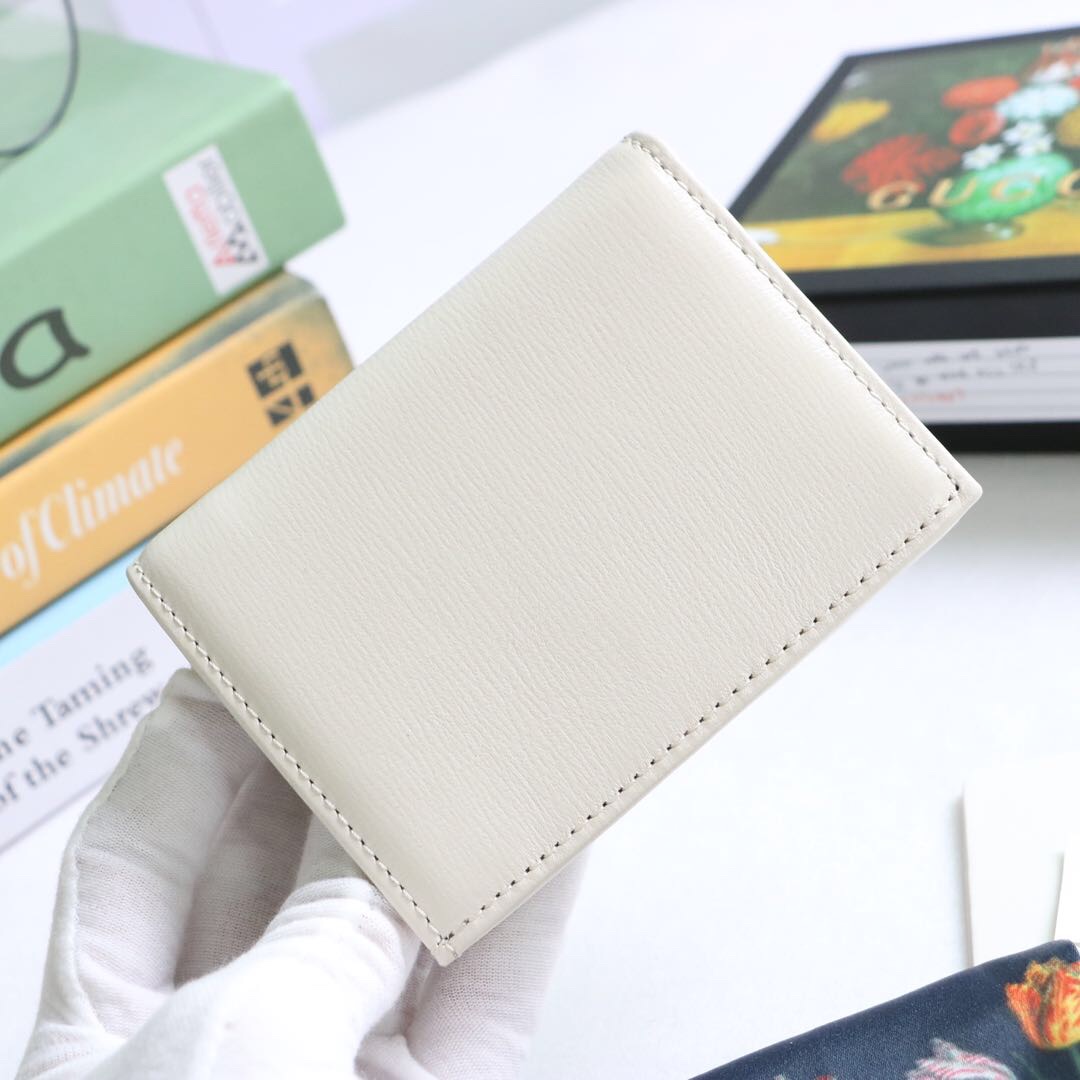 Gvc*1 horsebit 1955 card case wallet leather white 621887 11 x 8.5 x 3 cm