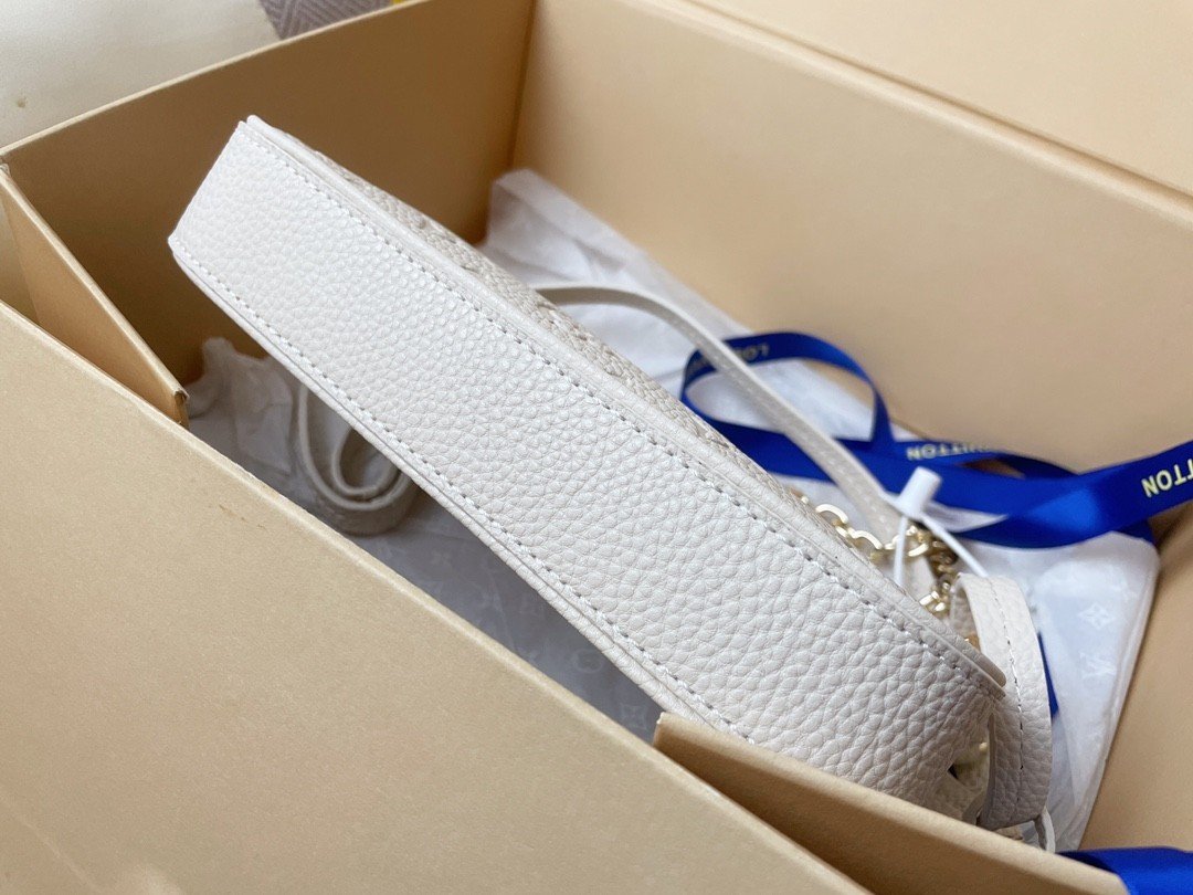 LV Easy Pouch On Strap M80349 Crème White 19 x 11.5 x 3 cm