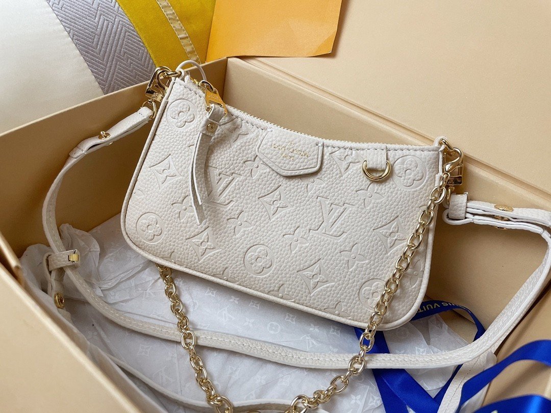 LV Easy Pouch On Strap M80349 Crème White 19 x 11.5 x 3 cm