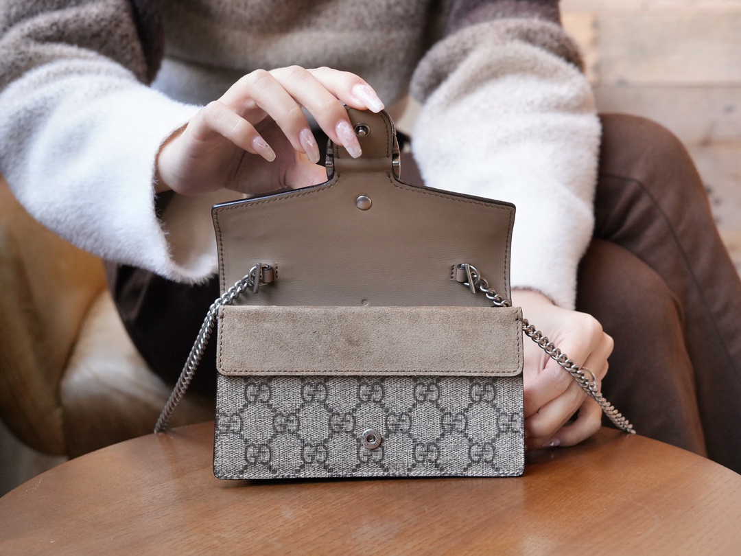 gvc*1 dionysus S*per mini leather bag taupe 476432 - 16.5x10x4cm