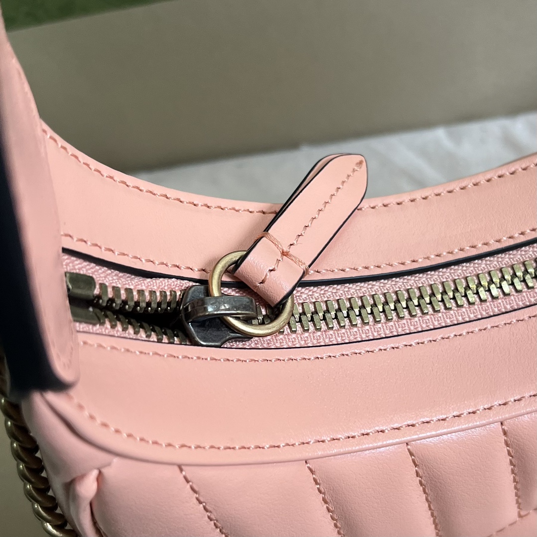 GG Marmont half-moon-shaped mini bag Peach 699514 – 21.5 x 11 x 5cm