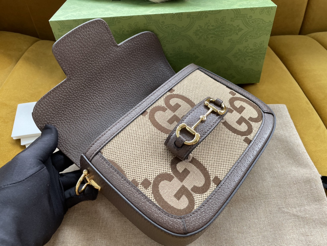 Gvc*1 horsebit 1955 mini bag brown 658574 - 20.5x14.5x5cm