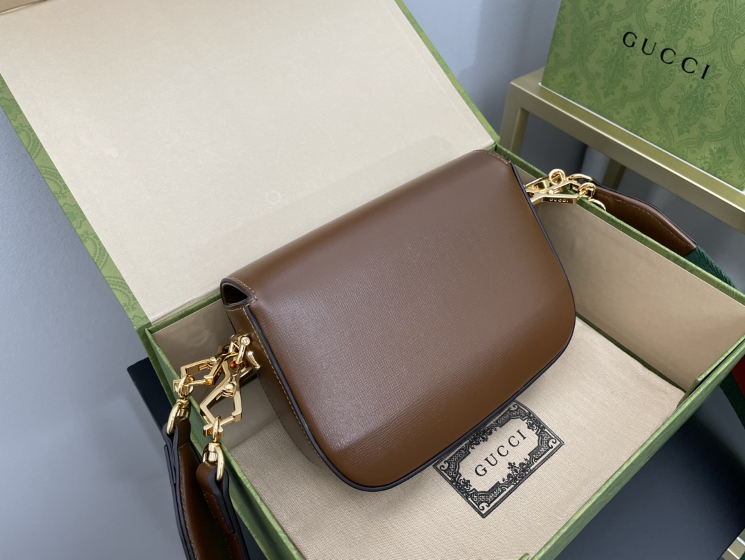 Gvc*1 horsebit 1955 mini bag brown leather 658574 - 20.5x14.5x5cm