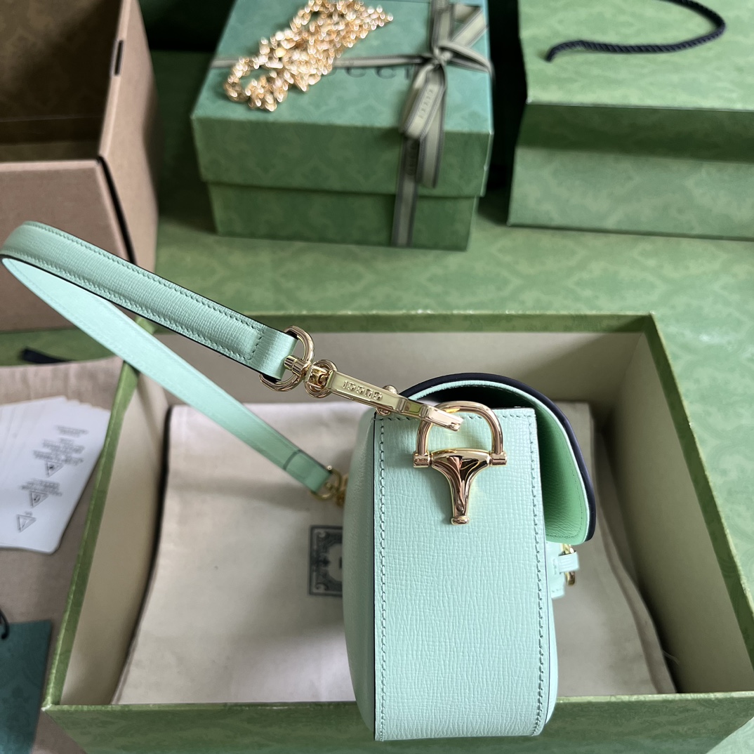 Gvc*1 horsebit 1955 small green leather 735178 - 24×13×6 cm