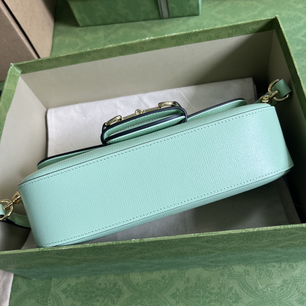 Gvc*1 horsebit 1955 small green leather 735178 - 24×13×6 cm