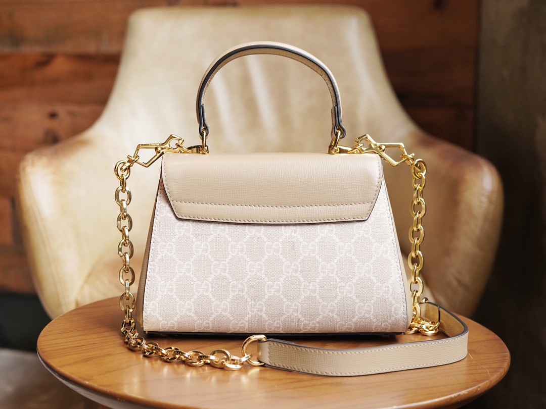 Gvc*1 horsebit 1955 small bag white beige 703848 - 22x16x10.5cm