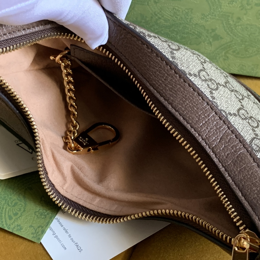 Gvc*1 ophidia gg mini bag brown leather 658551 - 20x 15x5cm