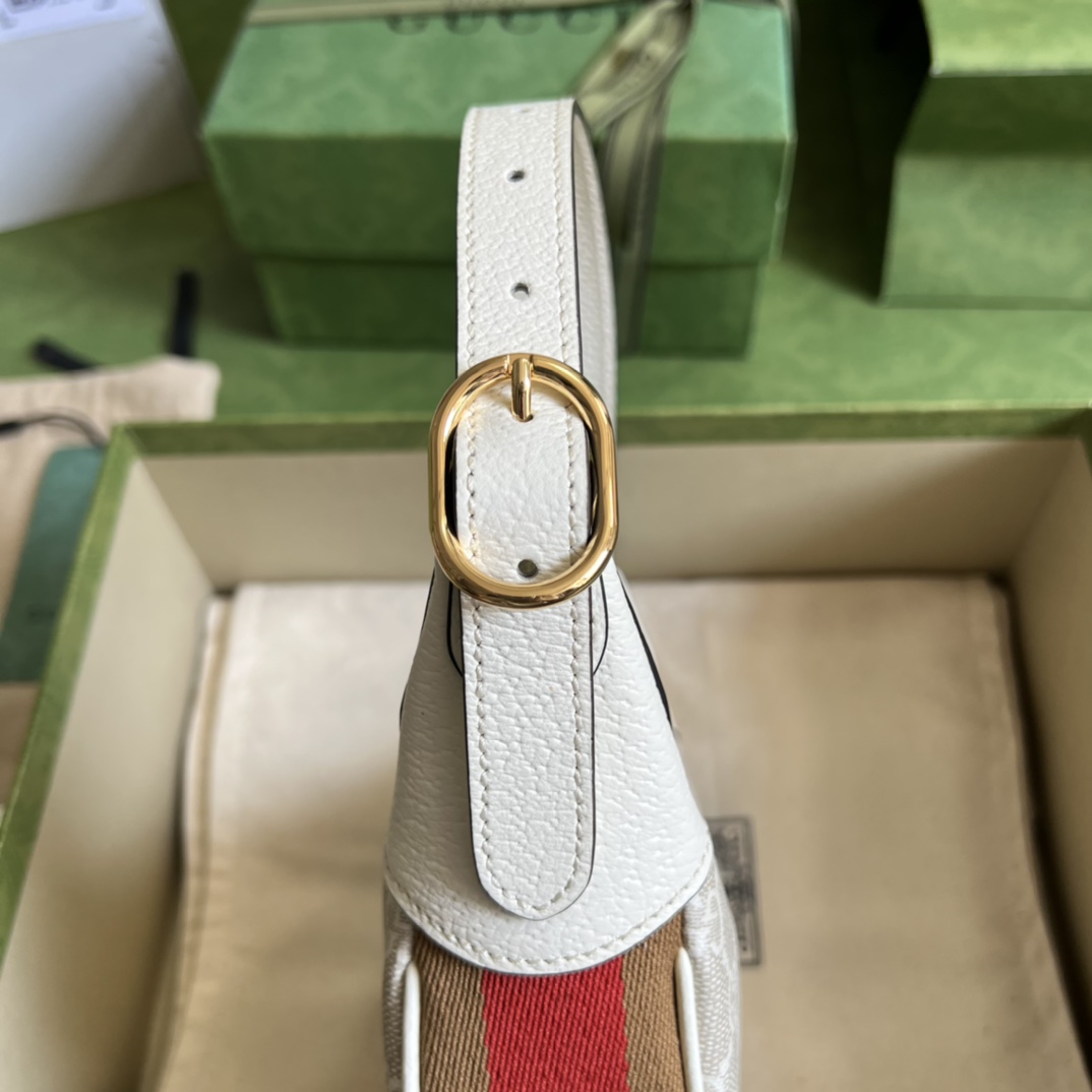 Gvc*1 ophidia gg mini bag white leather 658551 - 20x 15x5cm
