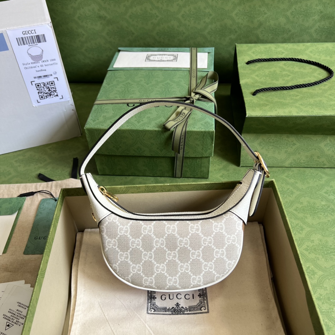 Gvc*1 ophidia gg mini bag white leather 658551 - 20x 15x5cm