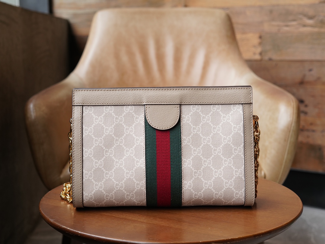 Gvc*1 ophidia gg small shoulder bag oatmeal leather 503877 - 26x17.5x8cm